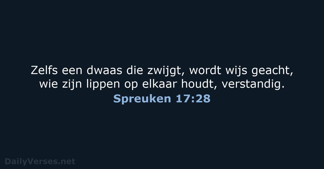 Spreuken 17:28 - HSV