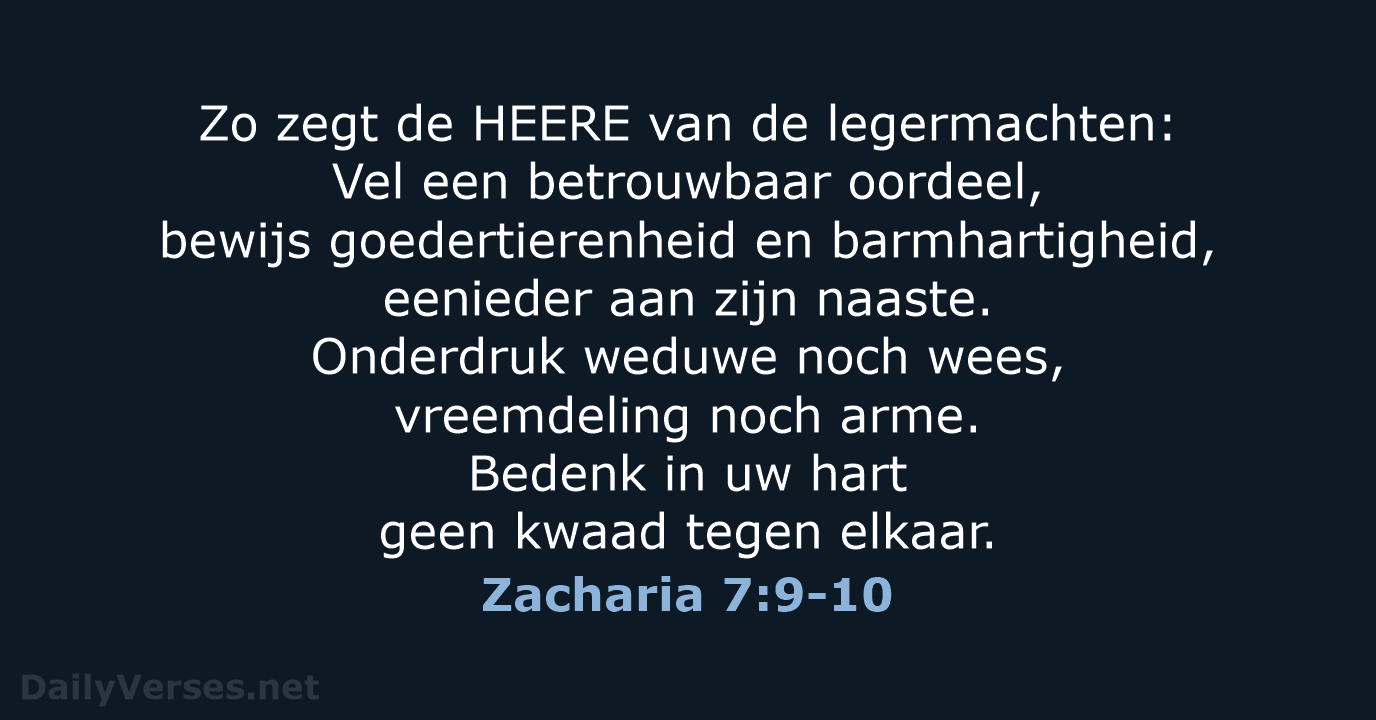 Zacharia 7:9-10 - HSV