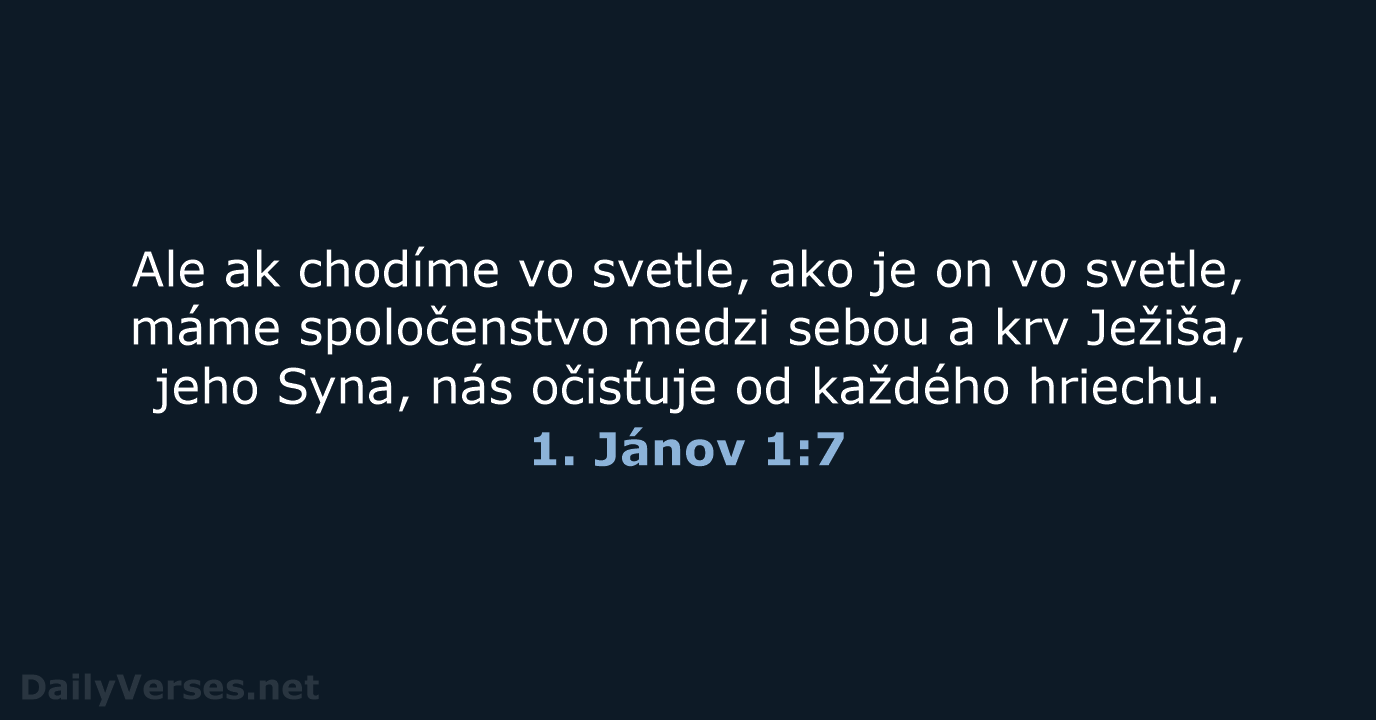 1. Jánov 1:7 - KAT