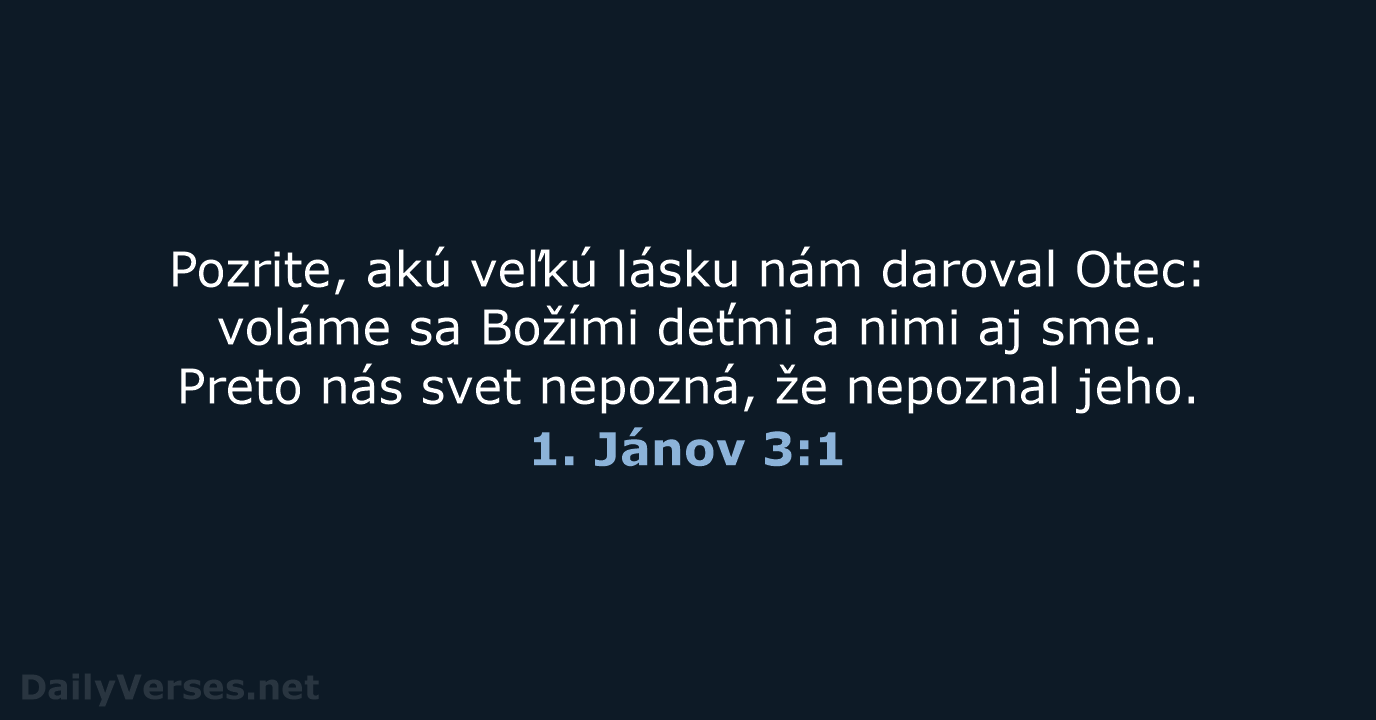1. Jánov 3:1 - KAT