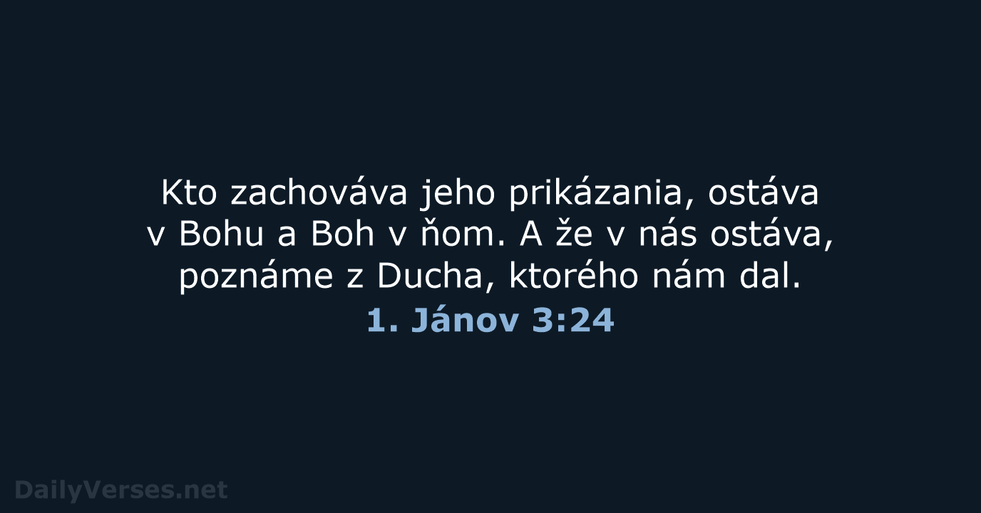 1. Jánov 3:24 - KAT
