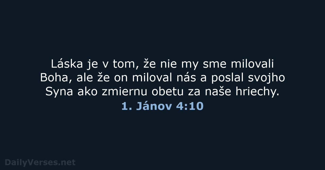 1. Jánov 4:10 - KAT