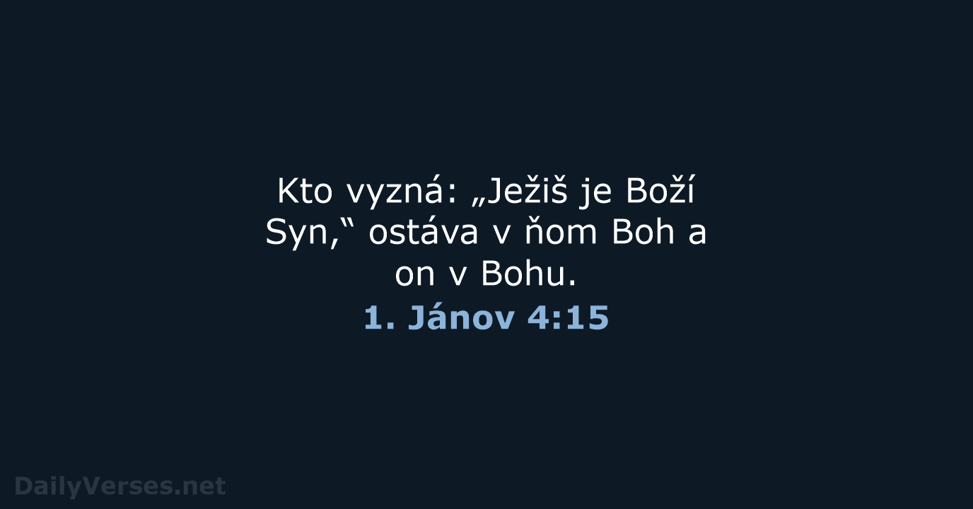 1. Jánov 4:15 - KAT