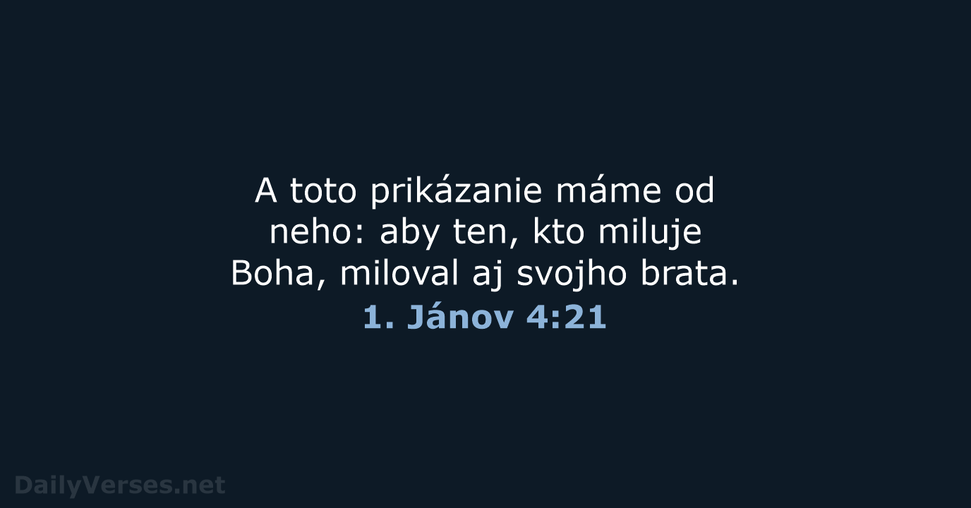 1. Jánov 4:21 - KAT