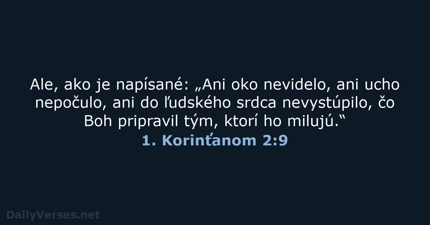 1. Korinťanom 2:9 - KAT
