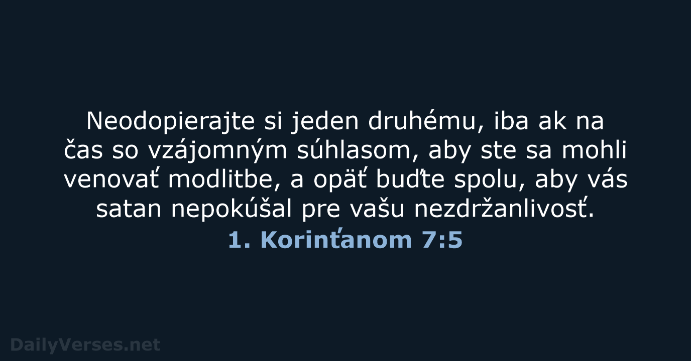 1. Korinťanom 7:5 - KAT
