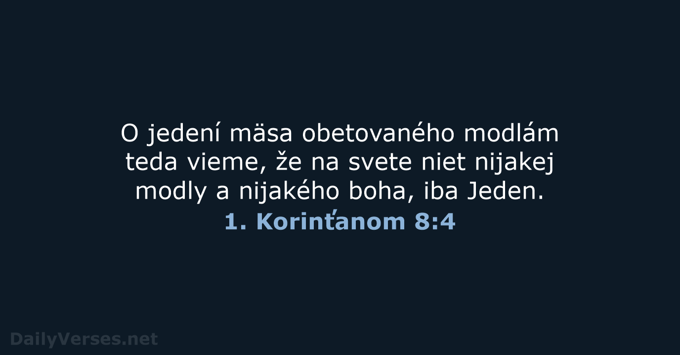 1. Korinťanom 8:4 - KAT