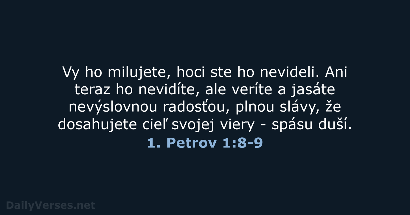 1. Petrov 1:8-9 - KAT