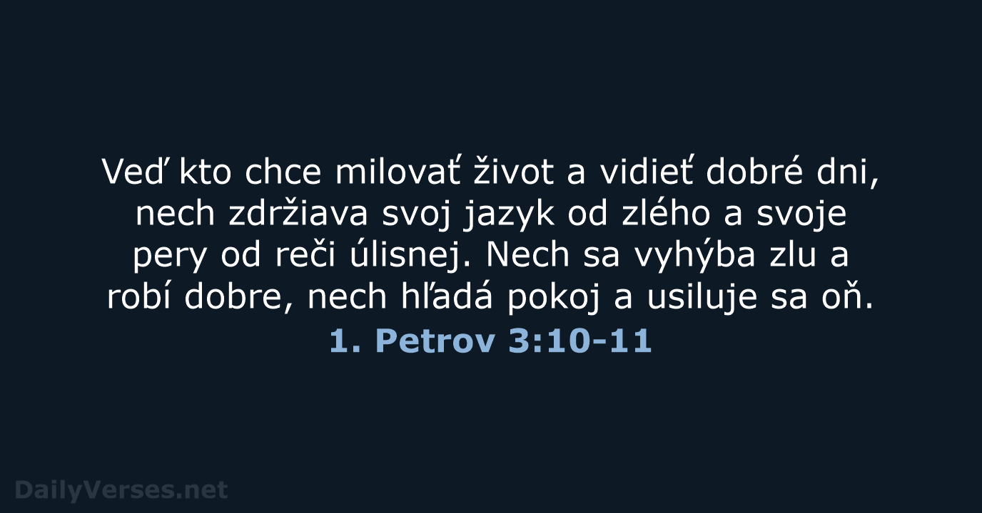 1. Petrov 3:10-11 - KAT