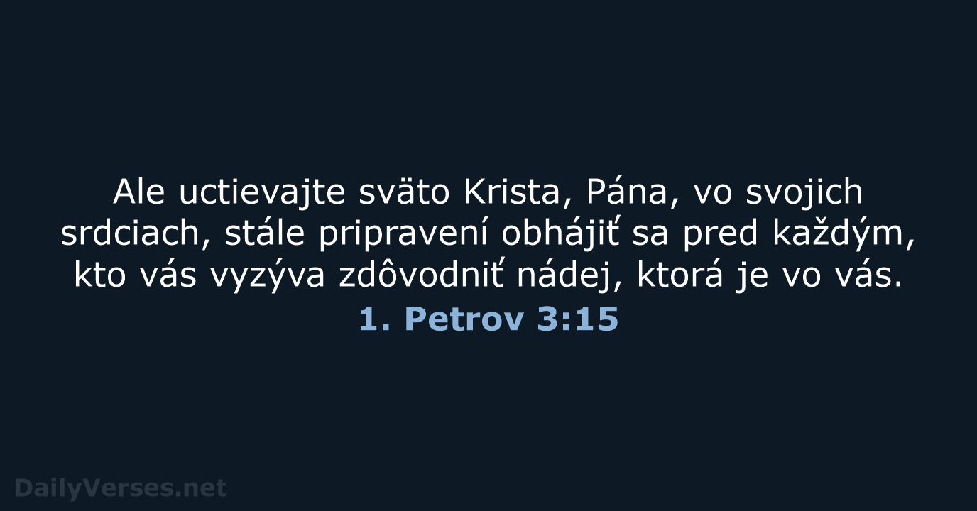 1. Petrov 3:15 - KAT