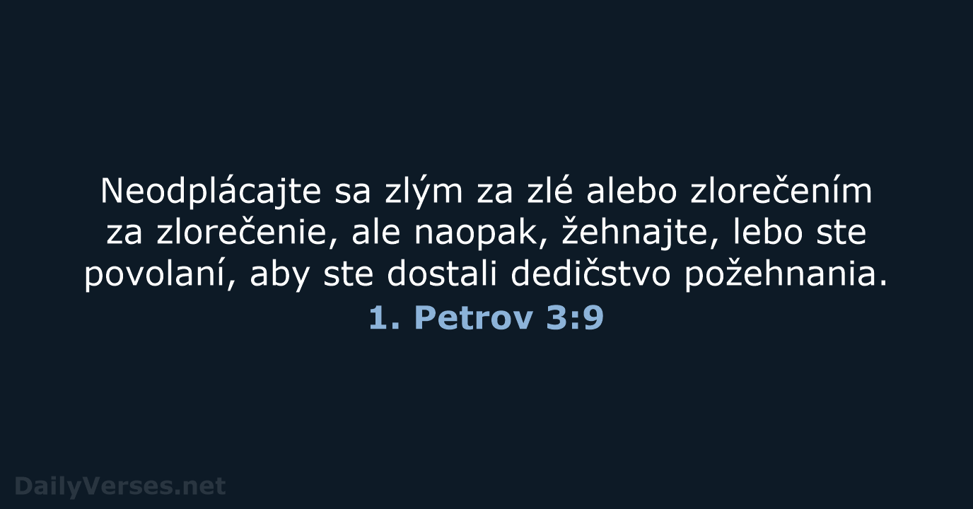 1. Petrov 3:9 - KAT