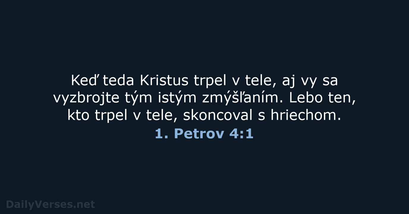 1. Petrov 4:1 - KAT