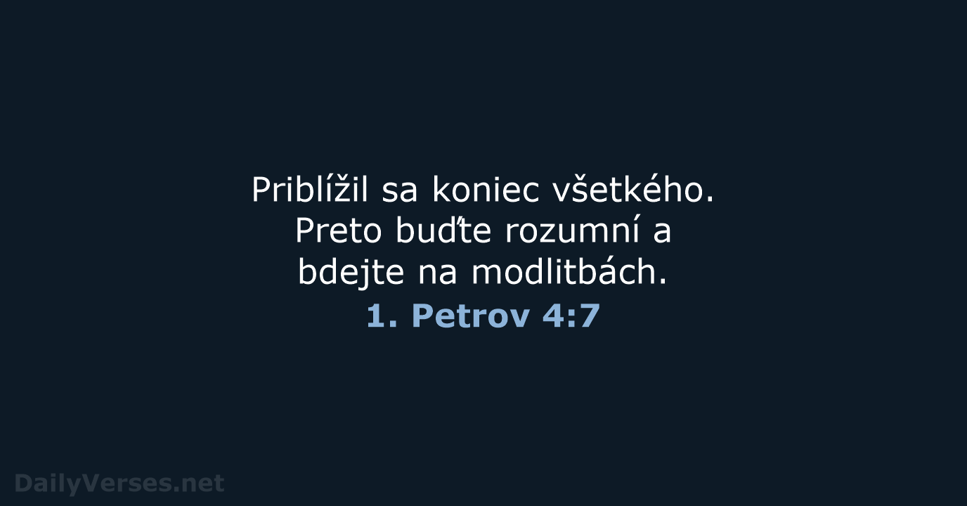 1. Petrov 4:7 - KAT