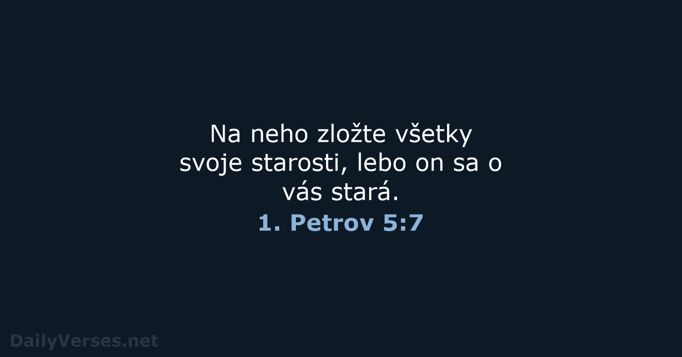 1. Petrov 5:7 - KAT