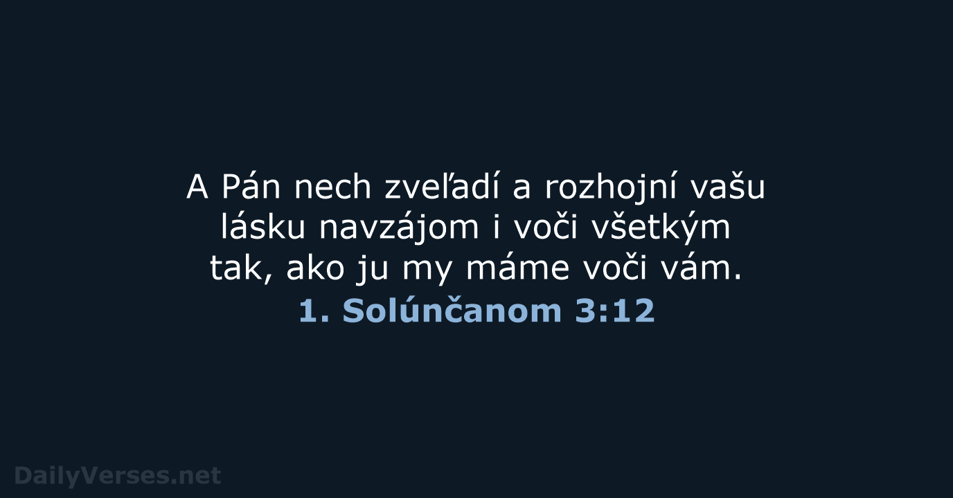1. Solúnčanom 3:12 - KAT