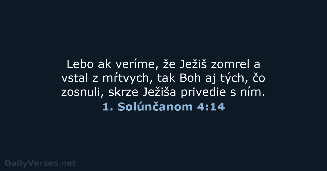 1. Solúnčanom 4:14 - KAT