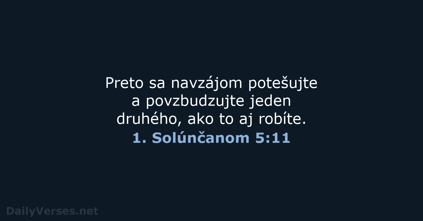 1. Solúnčanom 5:11 - KAT