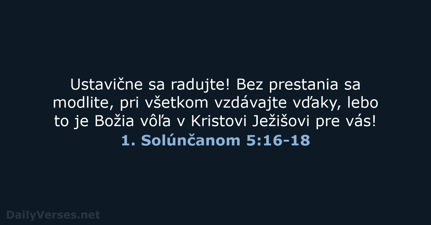 1. Solúnčanom 5:16-18 - KAT
