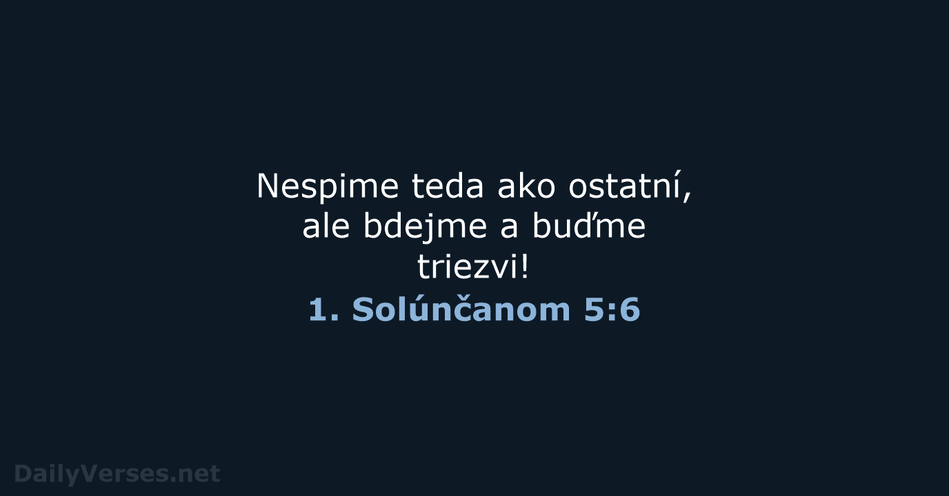 1. Solúnčanom 5:6 - KAT