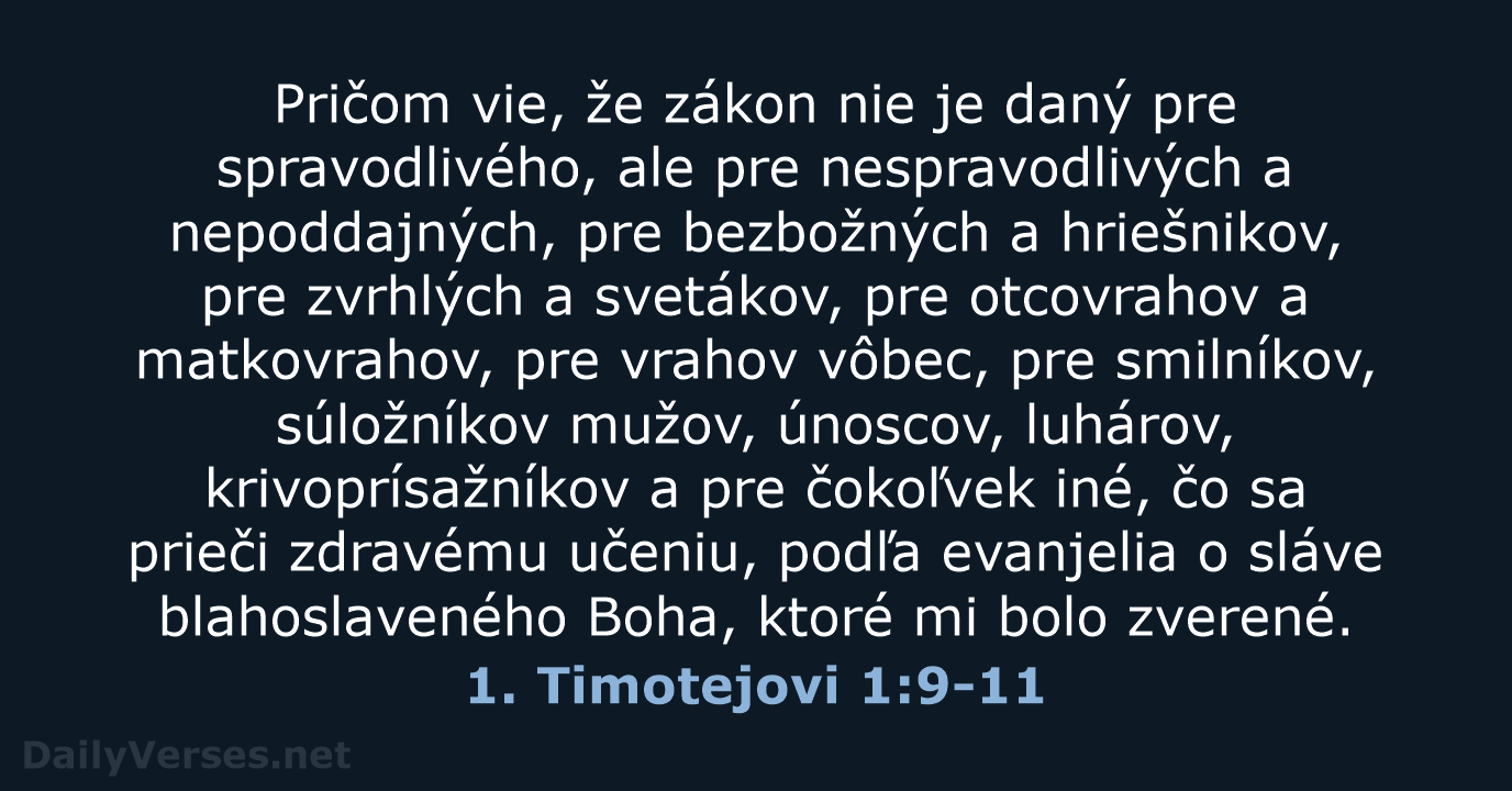 1. Timotejovi 1:9-11 - KAT