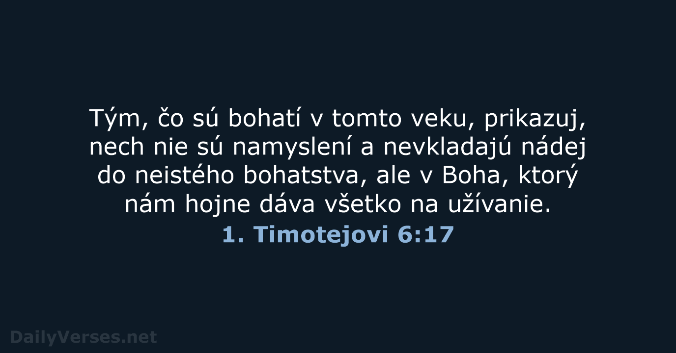 1. Timotejovi 6:17 - KAT