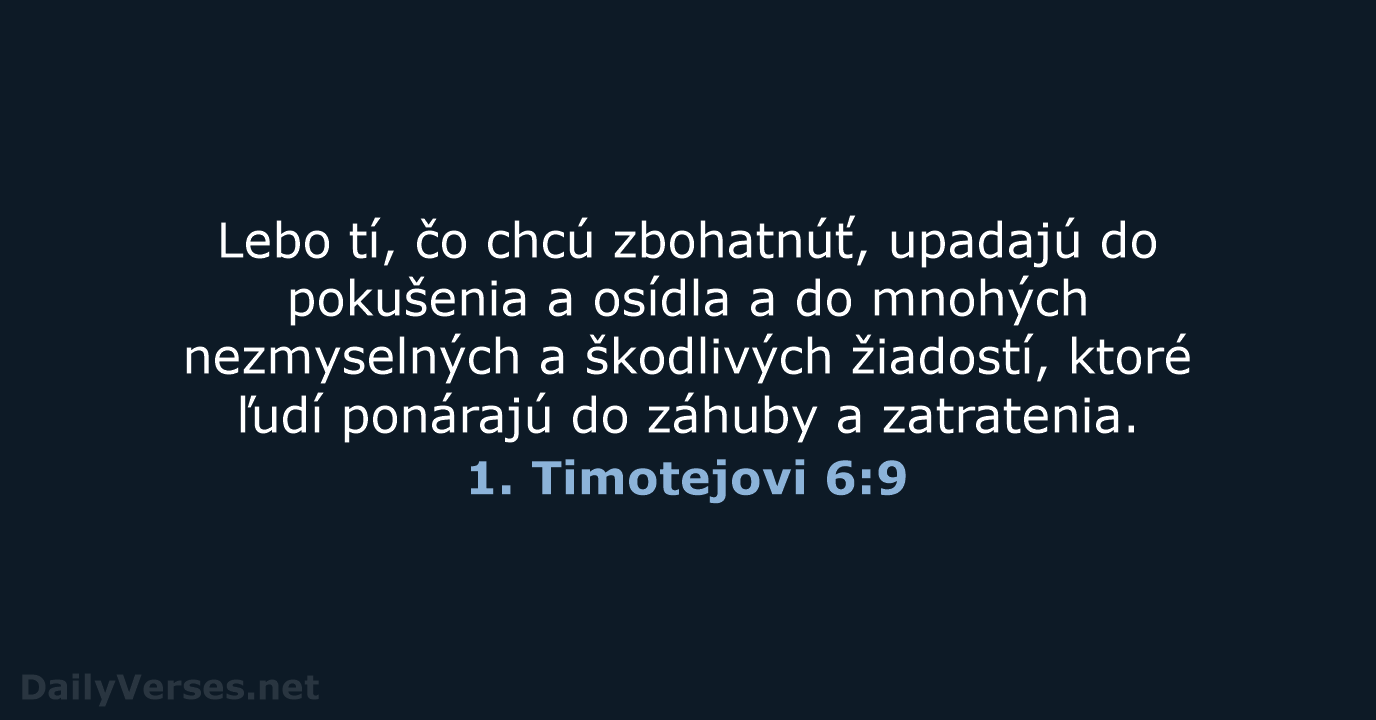1. Timotejovi 6:9 - KAT