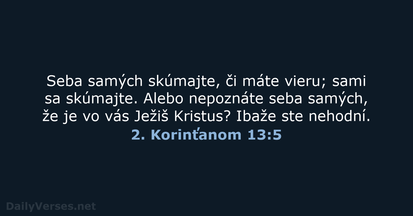 2. Korinťanom 13:5 - KAT