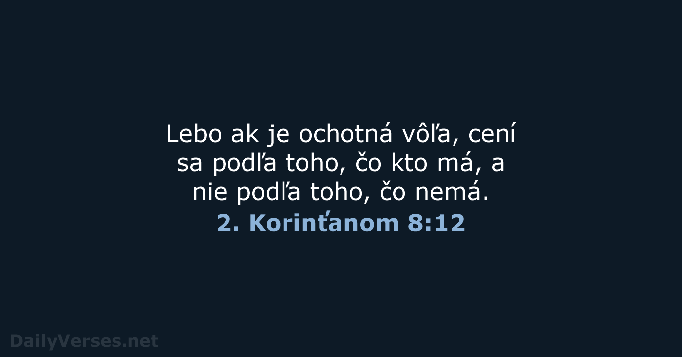 2. Korinťanom 8:12 - KAT