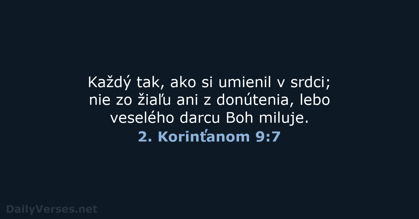 2. Korinťanom 9:7 - KAT