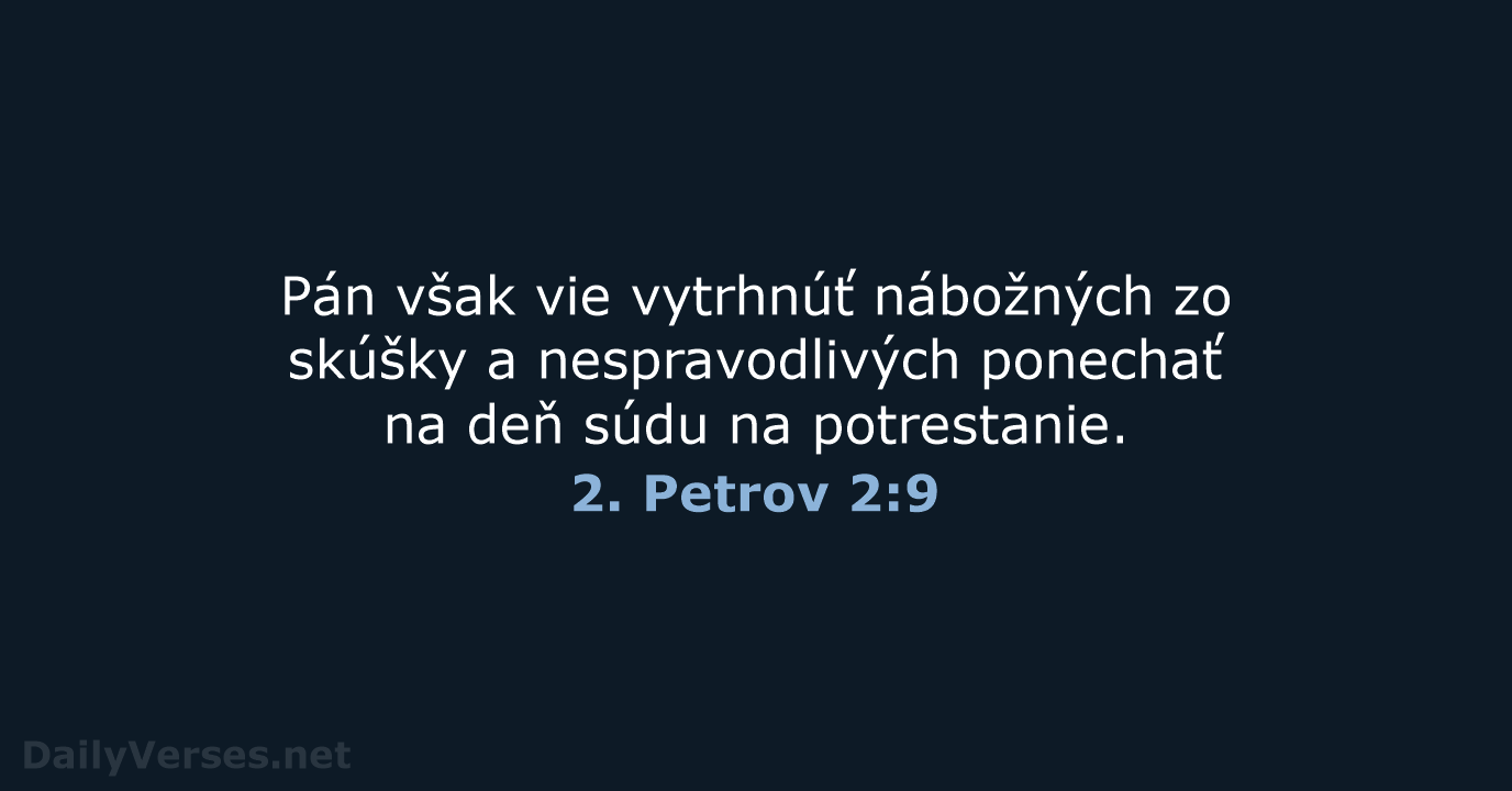 2. Petrov 2:9 - KAT