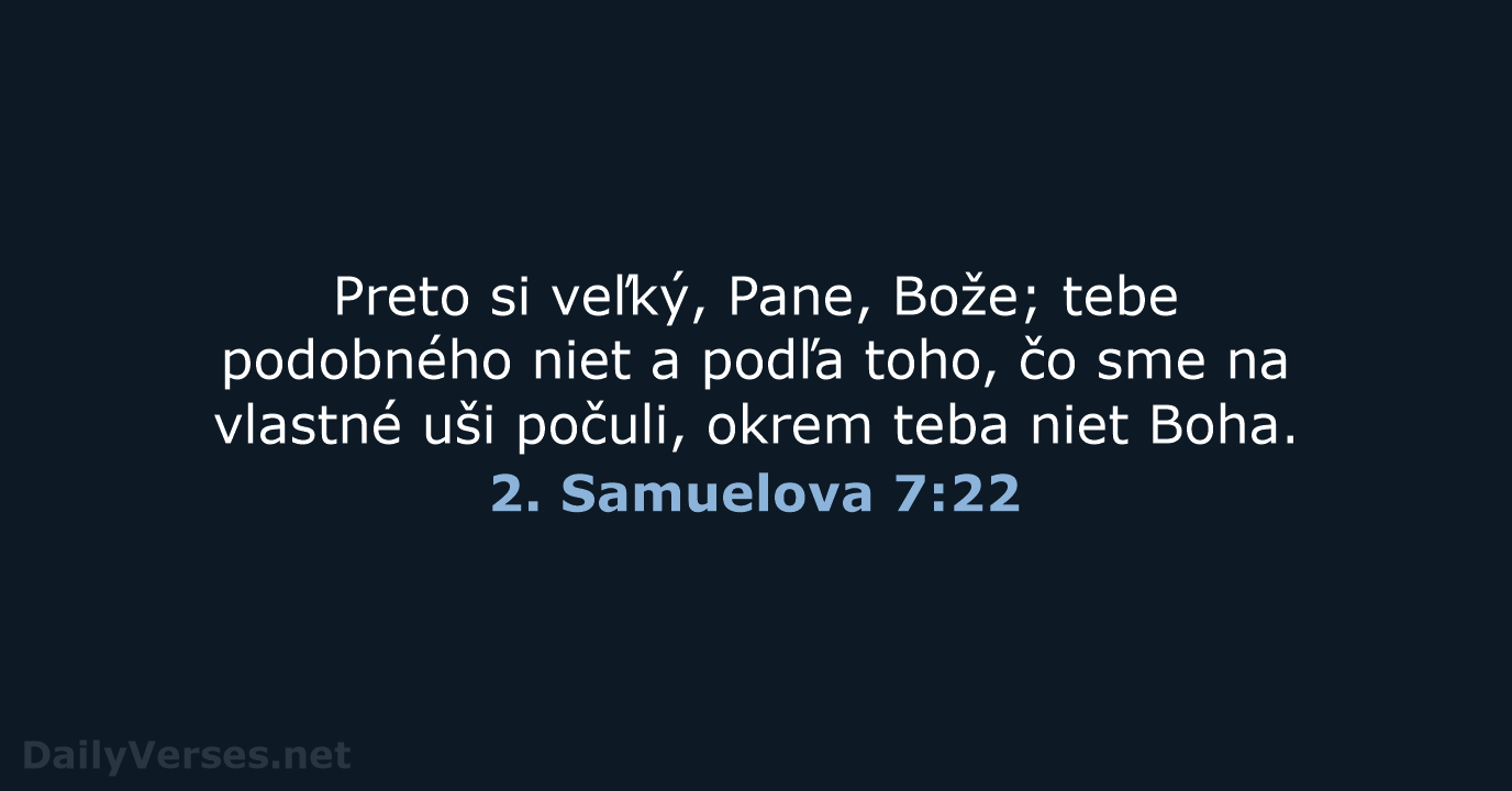 2. Samuelova 7:22 - KAT