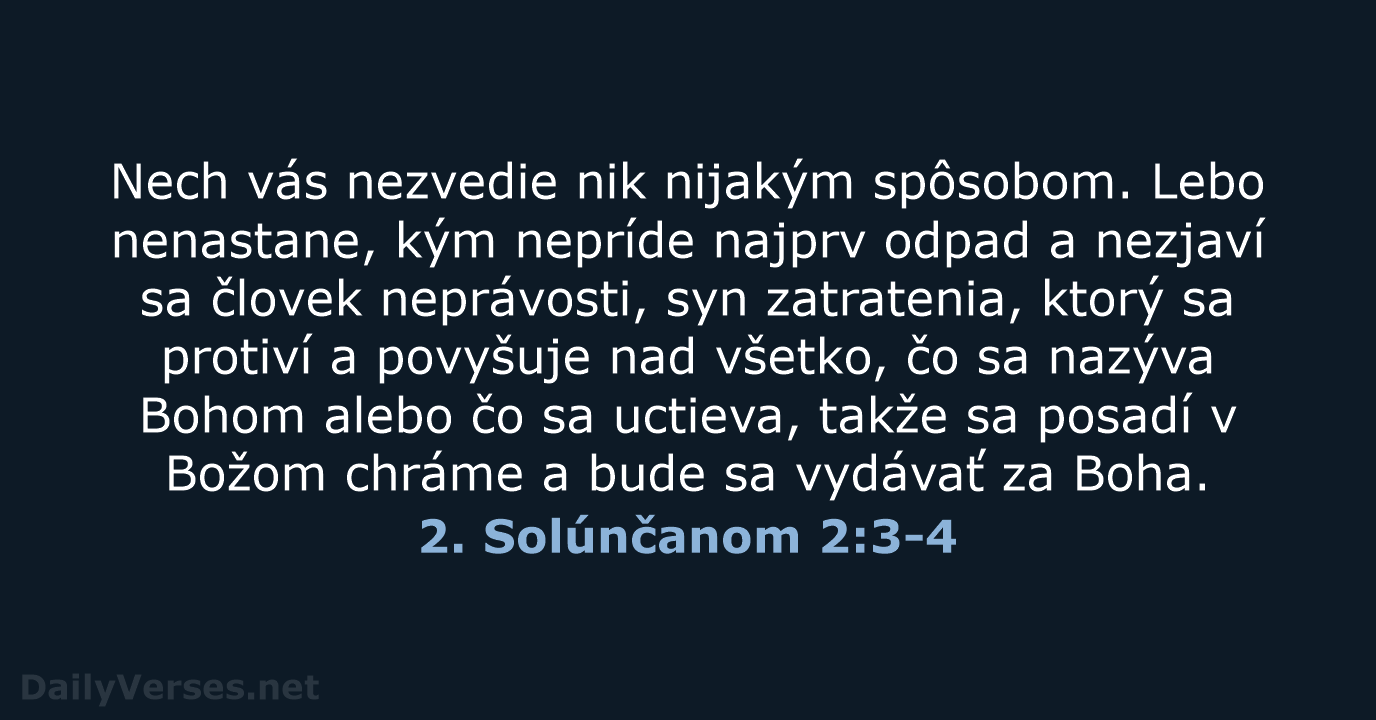 2. Solúnčanom 2:3-4 - KAT