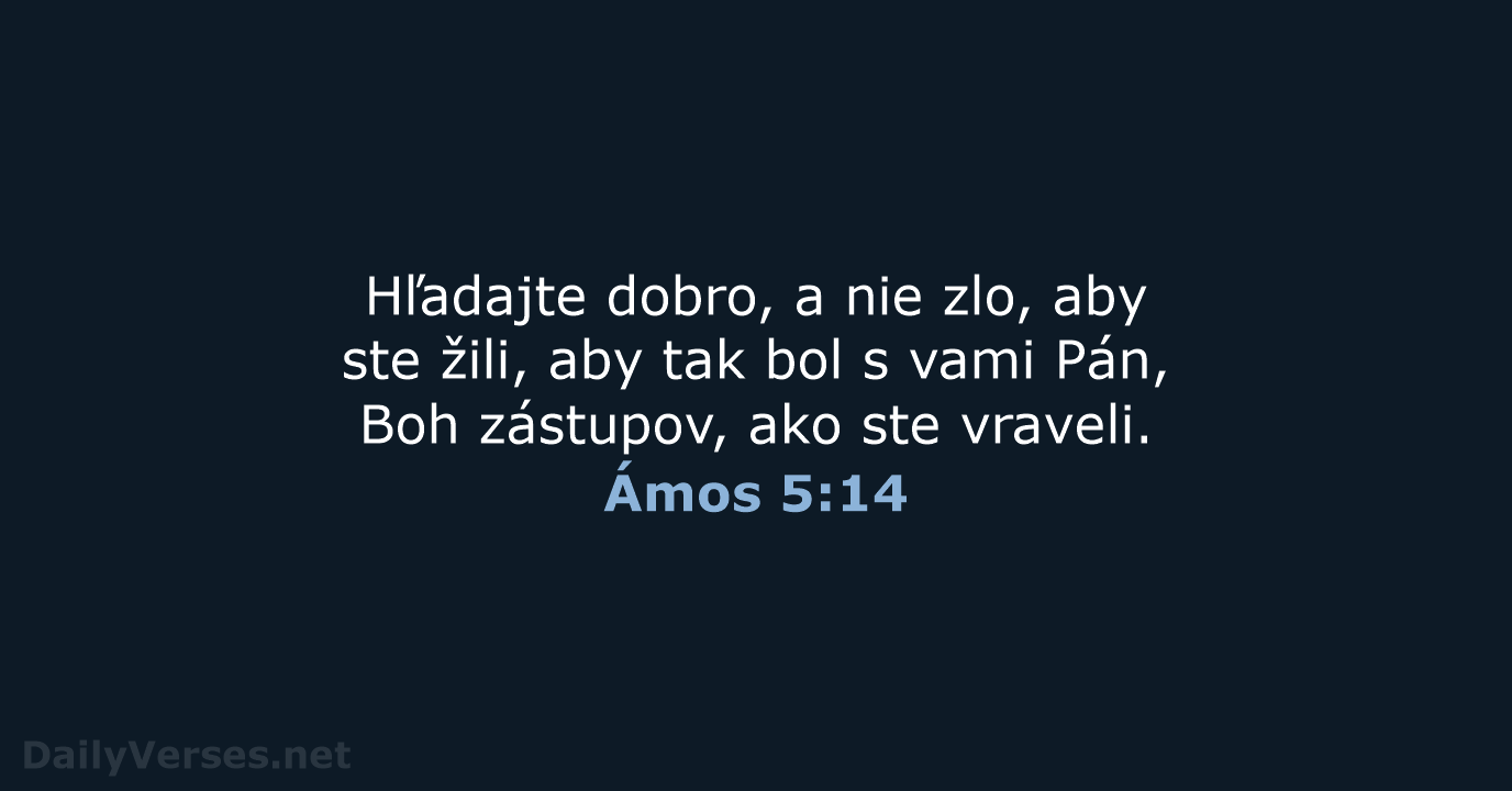Ámos 5:14 - KAT