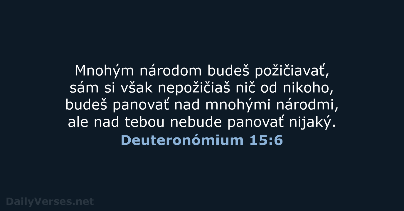 Deuteronómium 15:6 - KAT