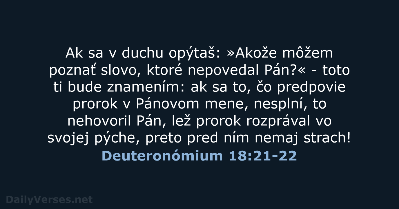 Deuteronómium 18:21-22 - KAT