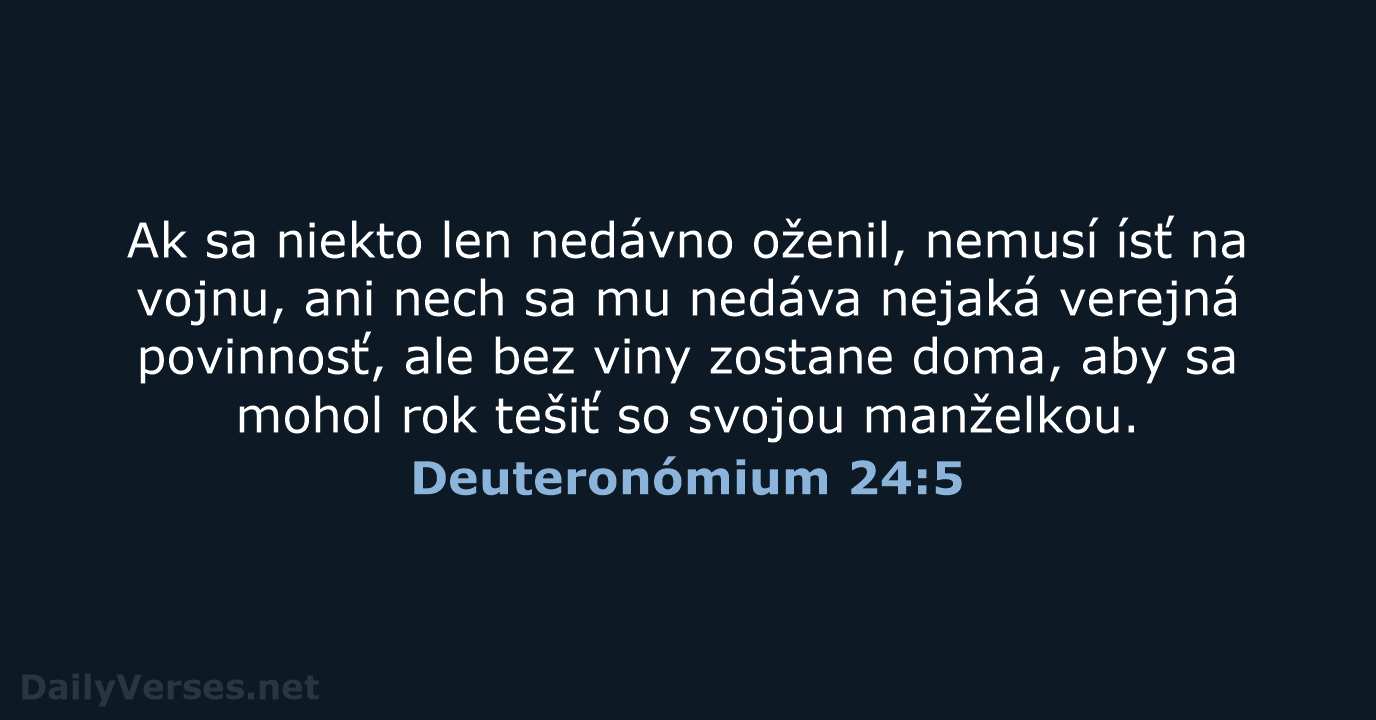 Deuteronómium 24:5 - KAT