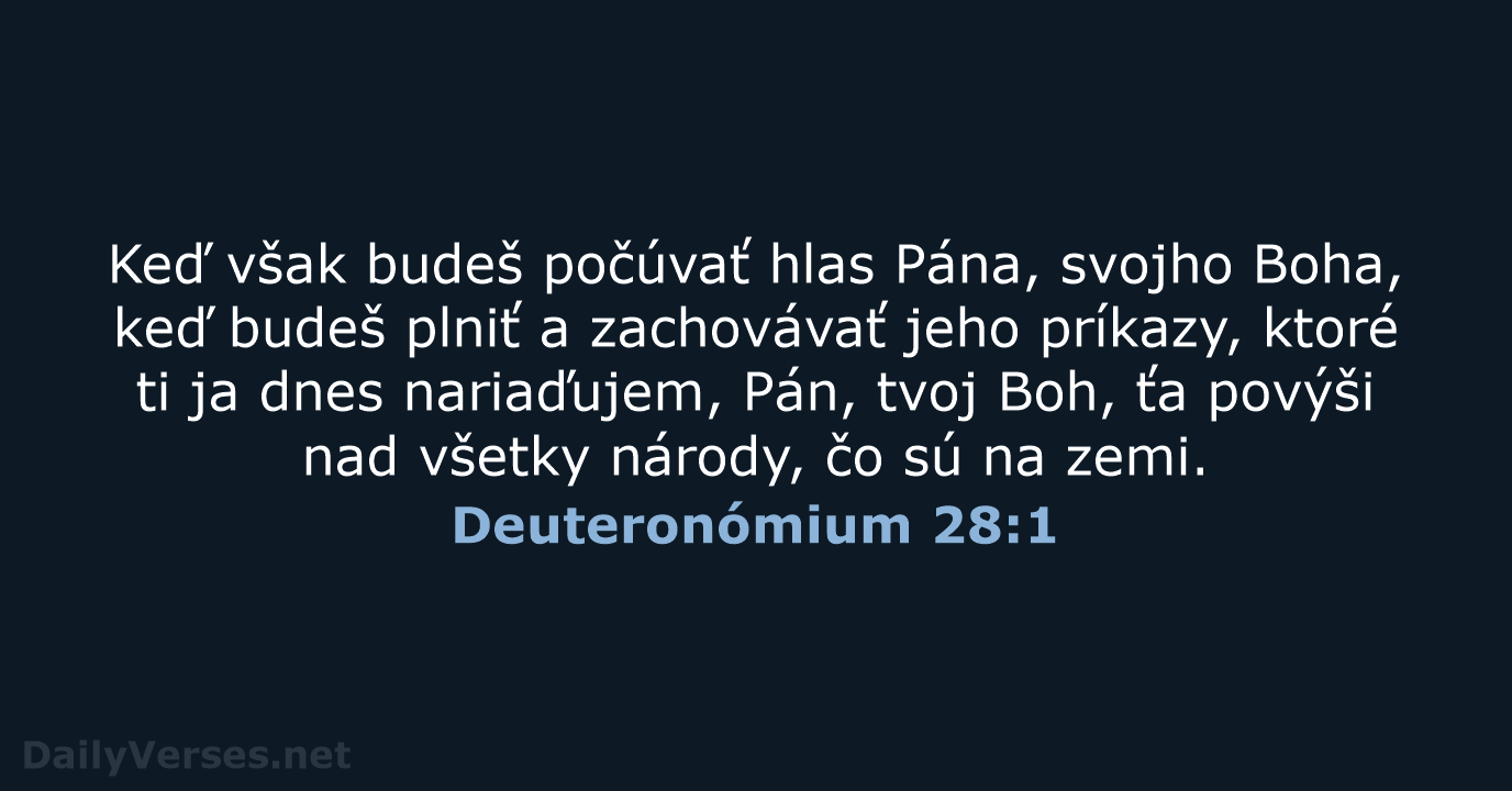 Deuteronómium 28:1 - KAT