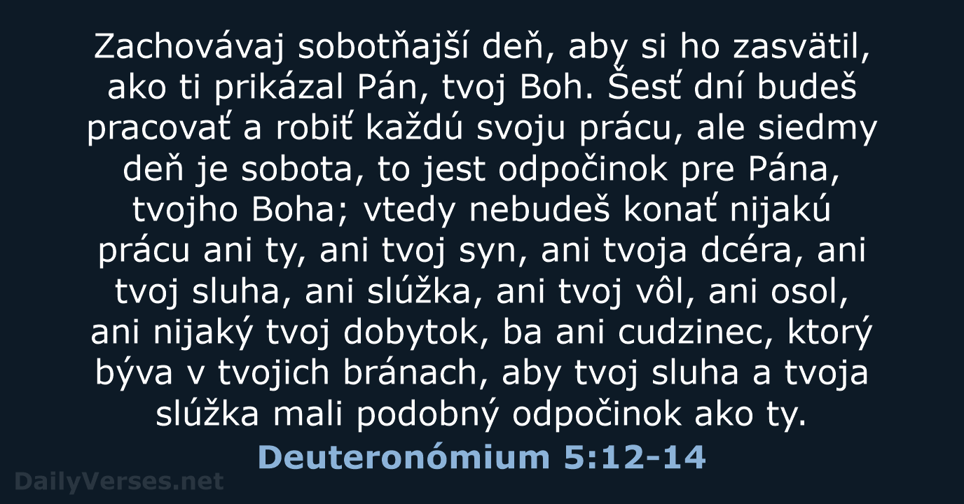 Deuteronómium 5:12-14 - KAT