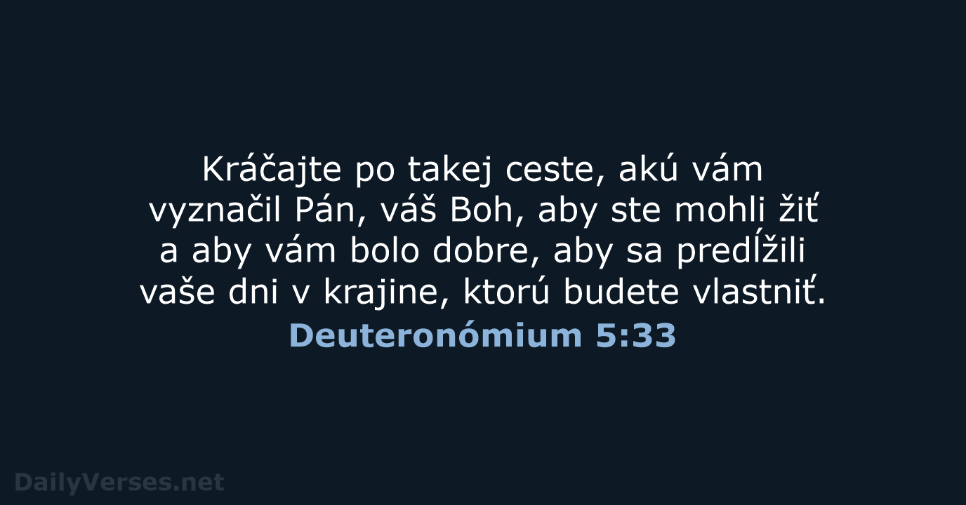 Deuteronómium 5:33 - KAT