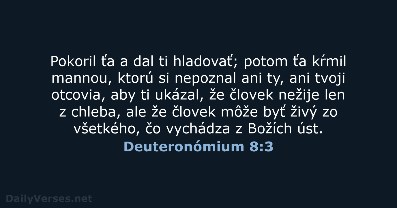Deuteronómium 8:3 - KAT