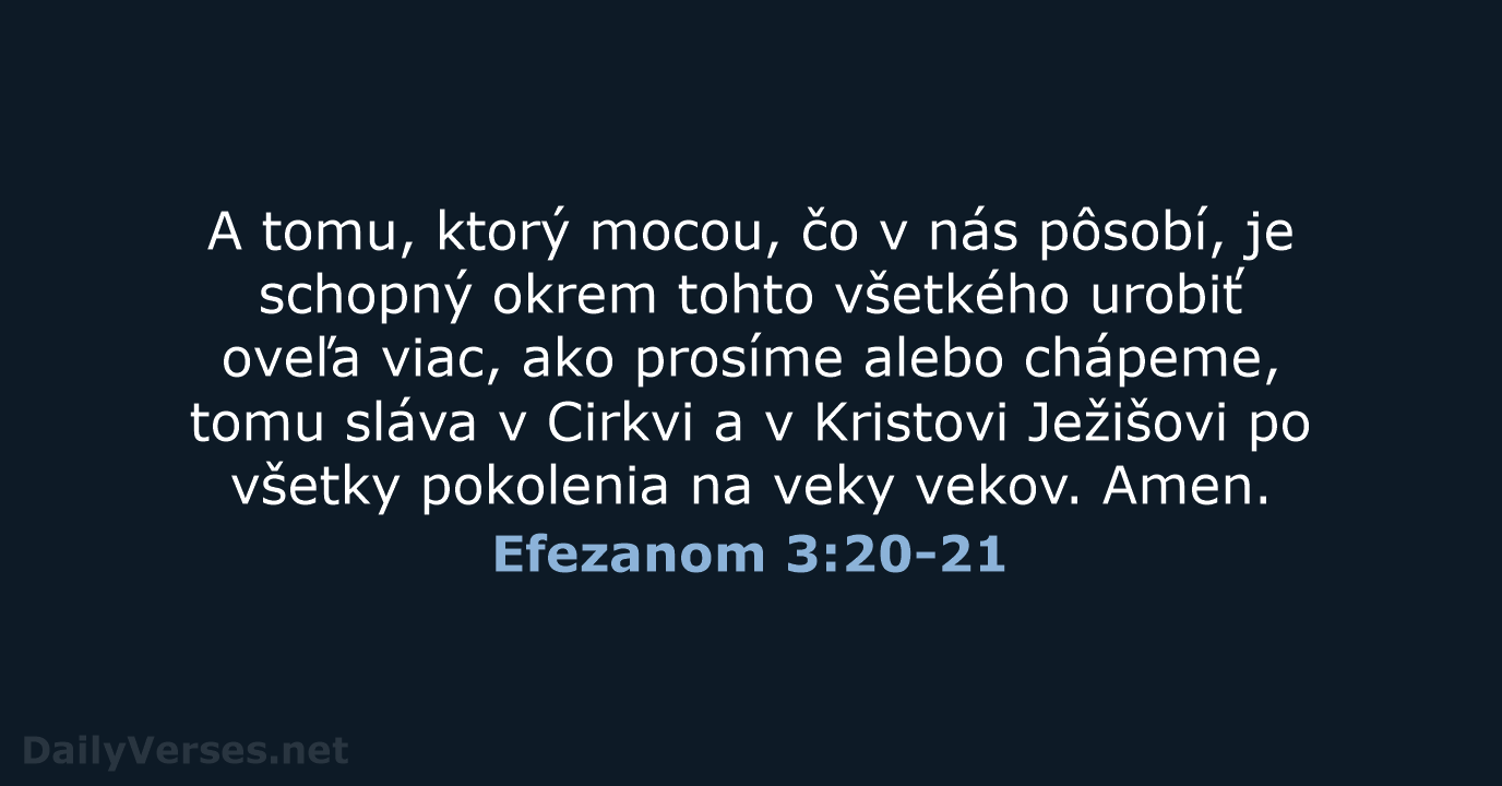 Efezanom 3:20-21 - KAT