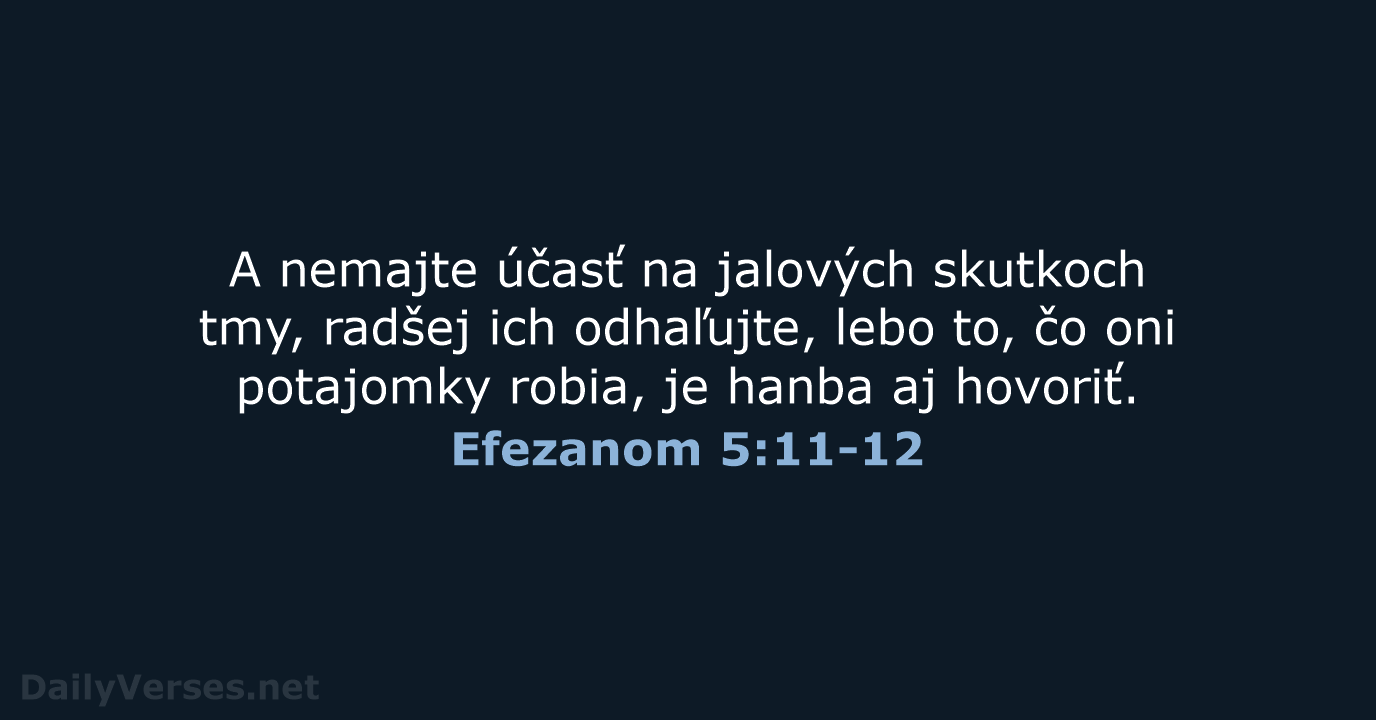 Efezanom 5:11-12 - KAT