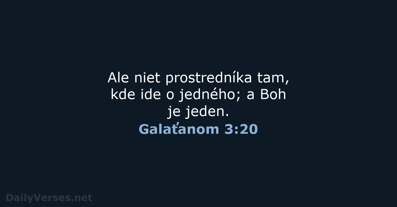Galaťanom 3:20 - KAT