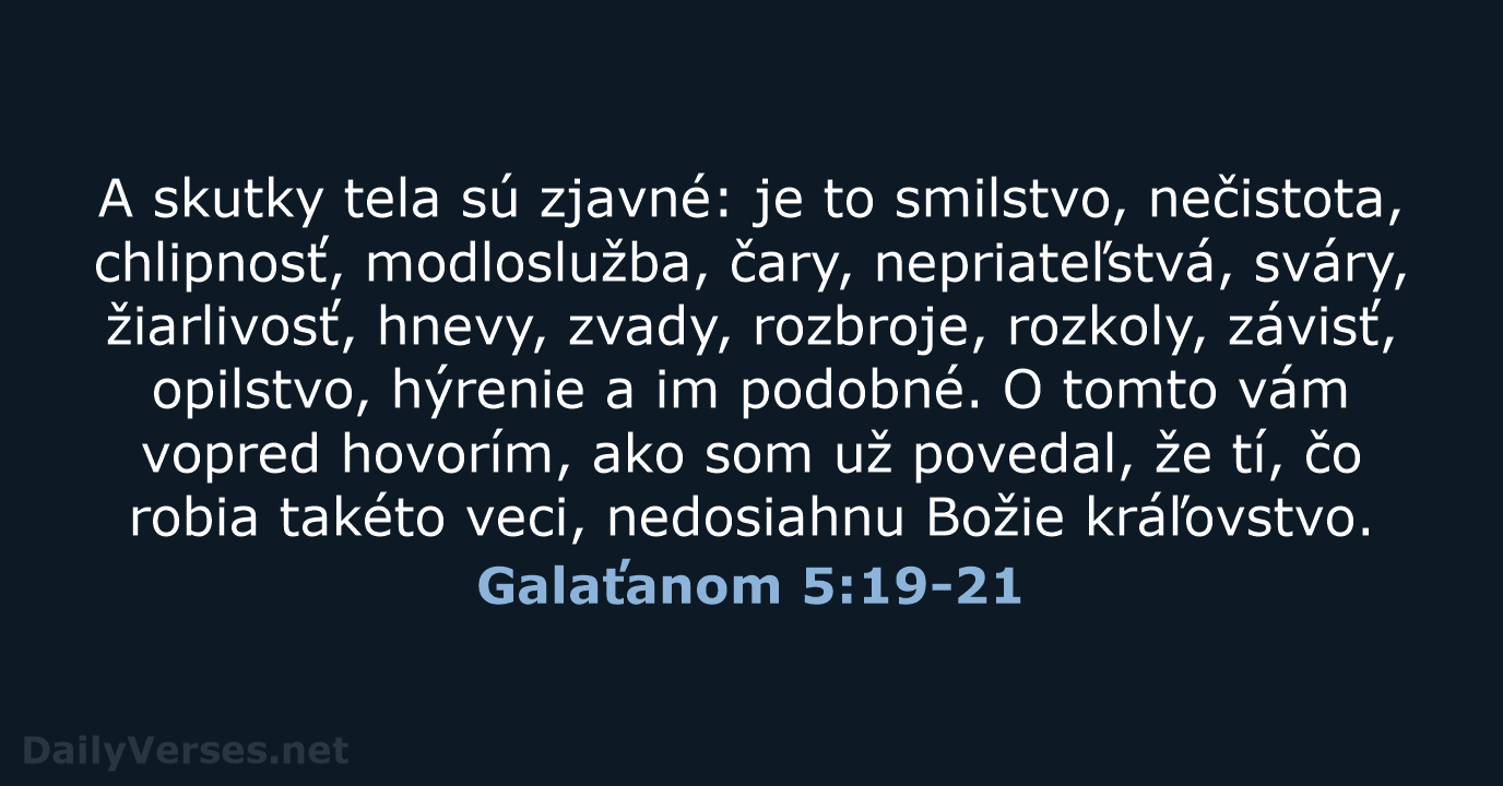Galaťanom 5:19-21 - KAT
