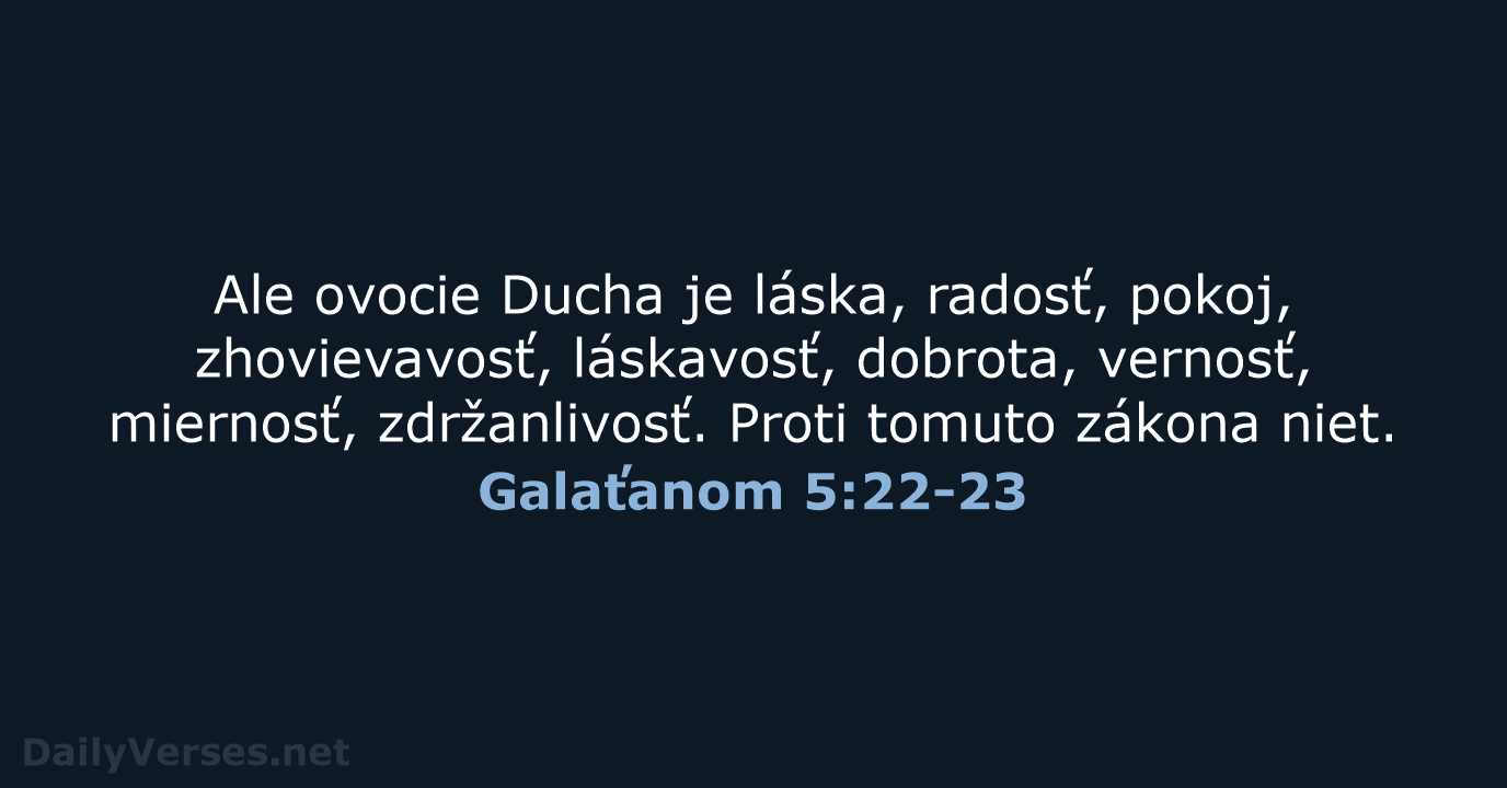 Galaťanom 5:22-23 - KAT