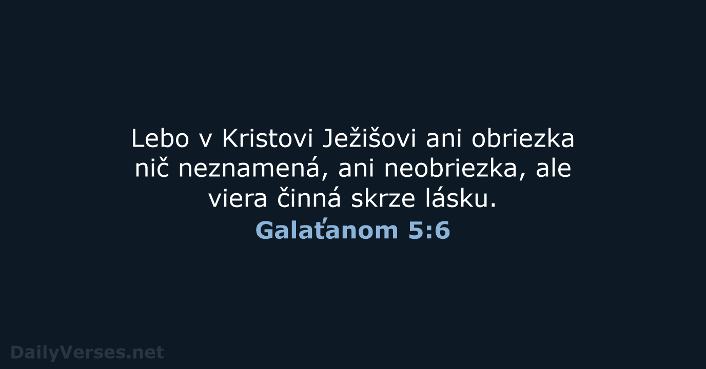 Galaťanom 5:6 - KAT