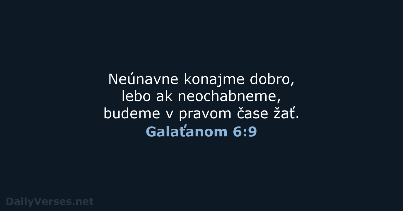 Galaťanom 6:9 - KAT