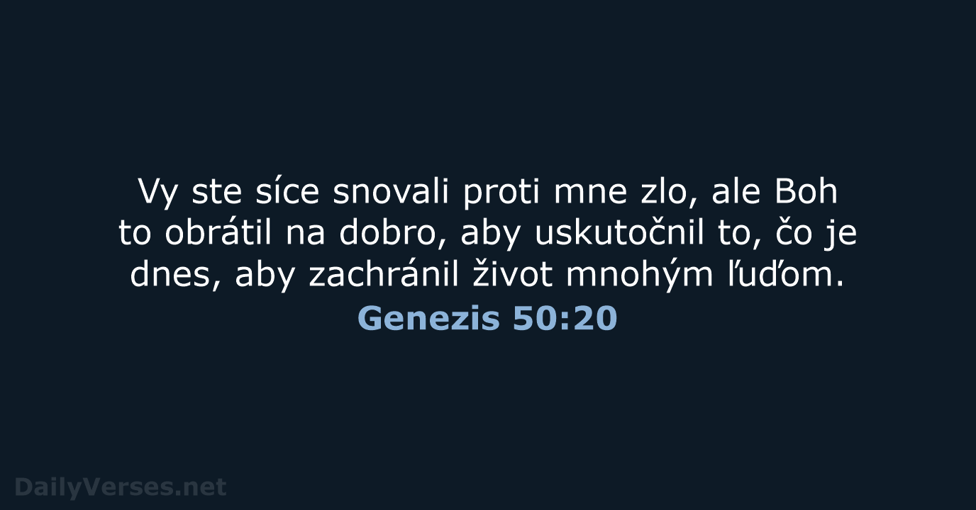 Genezis 50:20 - KAT