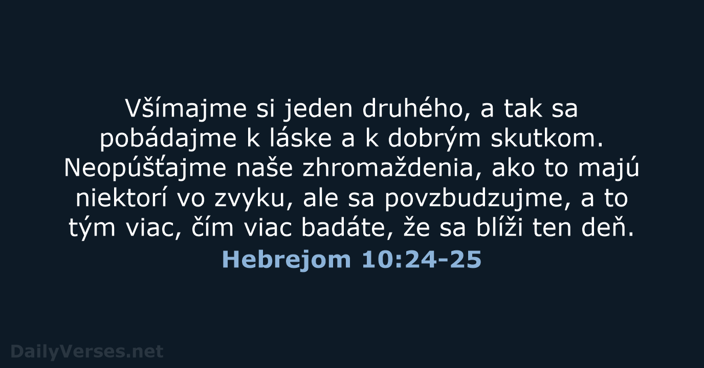 Hebrejom 10:24-25 - KAT