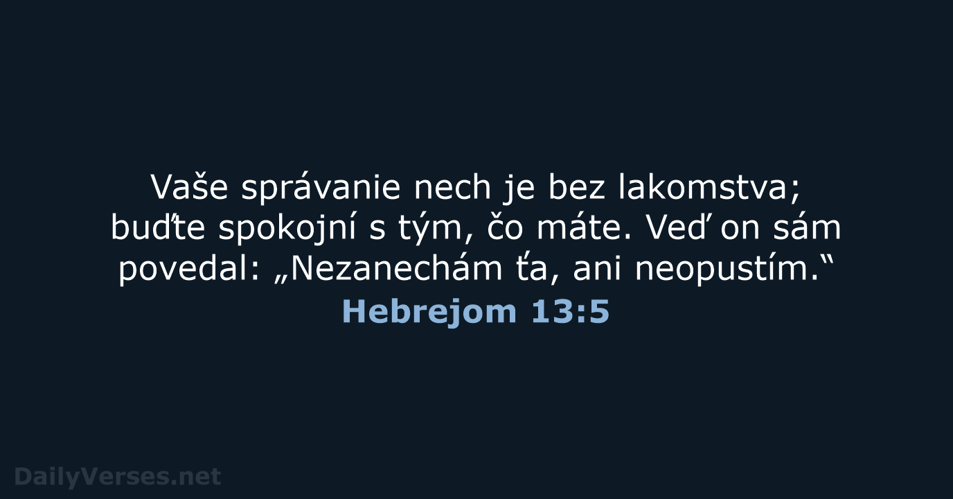 Hebrejom 13:5 - KAT